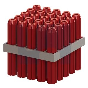 Star Plug Plastic Frame Pack 25x6 Red