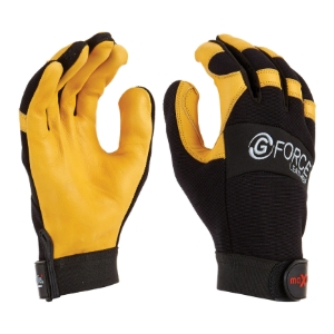 G-Force Leather Mechanics Glove with Leather Palm - Medium